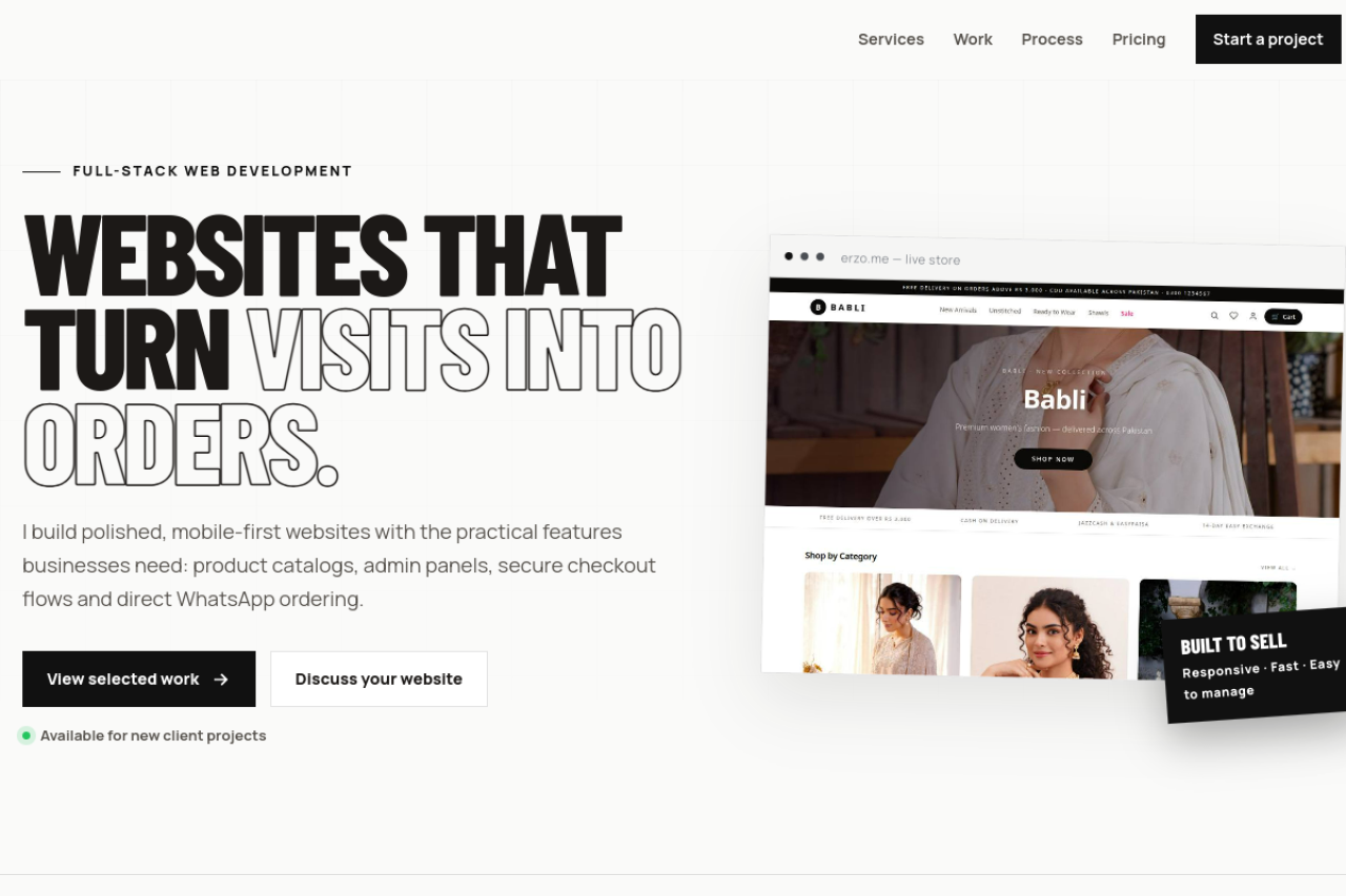 Developer Portfolio website screenshot